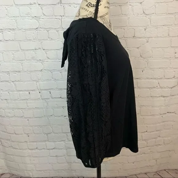 Anthropologie Nina lace sleeves Top size Small balloon sleeve 100% cotton - Picture 5 of 11